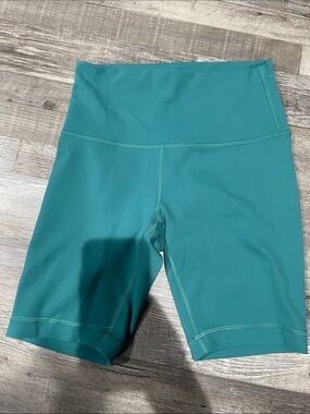 High-Waist Teal lululemon Bike Shorts